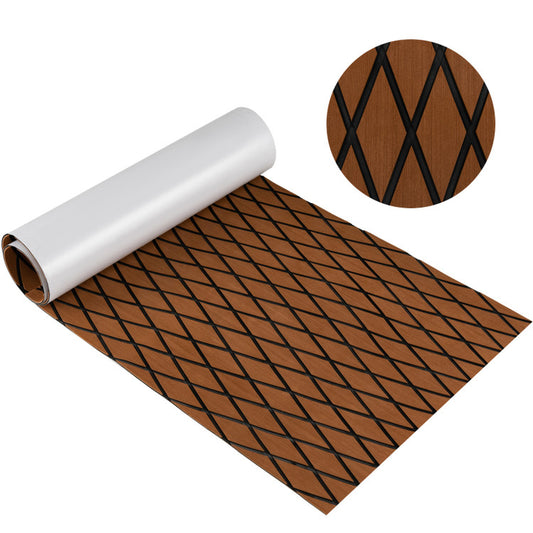 Professional title: "Brown EVA Foam Boat Decking Sheet with Diamond Pattern for Boats and Surfboards"