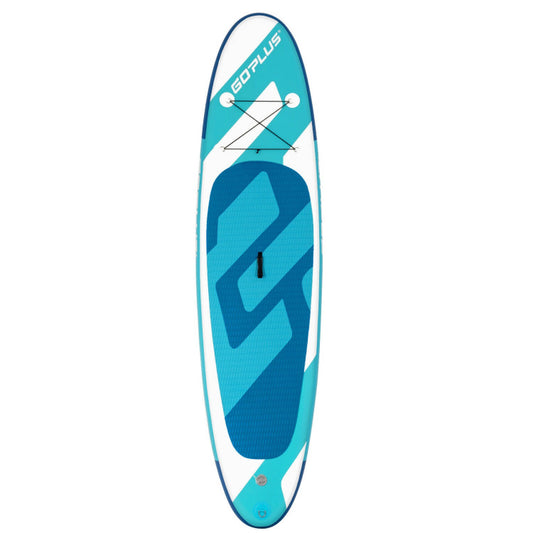 Professional title: ```11-Foot Inflatable Stand-Up Paddle Board Set with Aluminum Paddle - Light Blue```