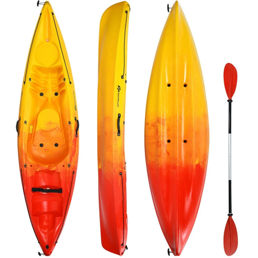 Professional title: "Yellow Single Sit-On-Top Kayak with Detachable Aluminum Paddle"