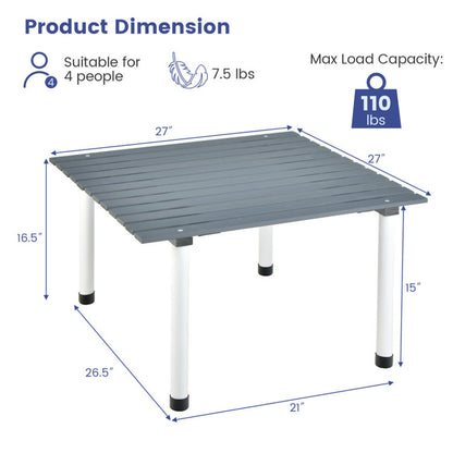 Professional title: "Portable Outdoor Camping Table with Carry Bag for Picnics and Parties in Natural Color"