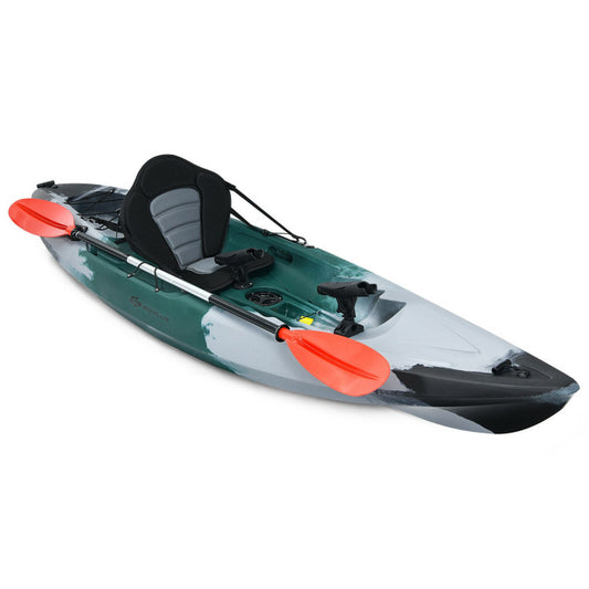 Professional title: ```Sit-On-Top Fishing Kayak Boat with Rod Holders and Paddle - Gray```