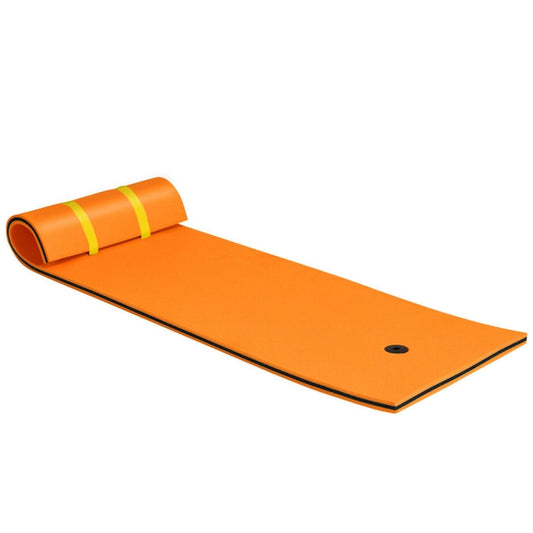 Professional title: "Orange 3-Layer Tear-Resistant Foam Floating Pad for Relaxation"