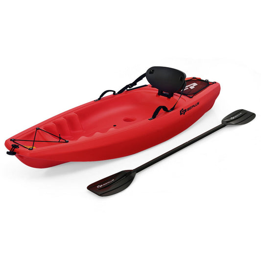 Professional title: "Youth Kids Kayak - 6 Feet with Folding Backrest, Bonus Paddle - Red"