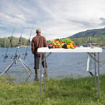 Professional title: ```Portable Camping Table with Folding Sink Faucet and Sprayer```