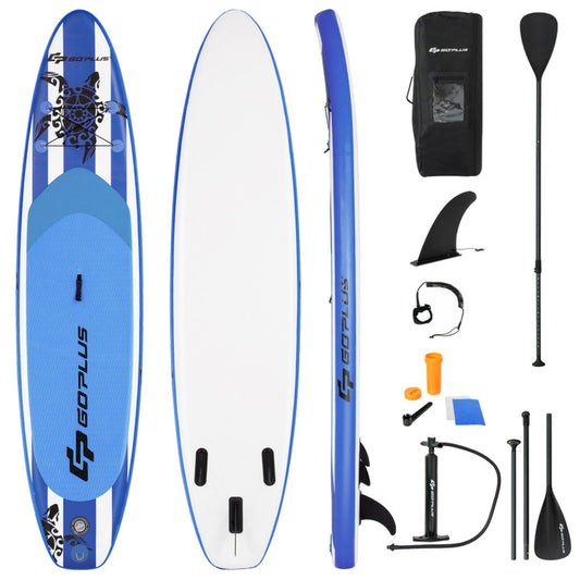 Professional title: "Inflatable Paddle Board with Adjustable Length - 10.6 Feet, Includes Carry Bag"