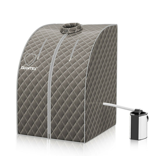 Portable Personal Steam Sauna Spa with 3L Steamer Chair in Gray