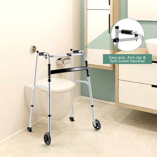 Rolling Walker with Adjustable Height, Seat, and Armrest Pad