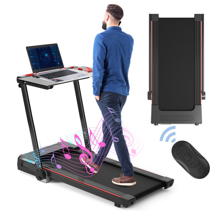 Versatile Folding Treadmill with Large Work Surface and Integrated LCD Display