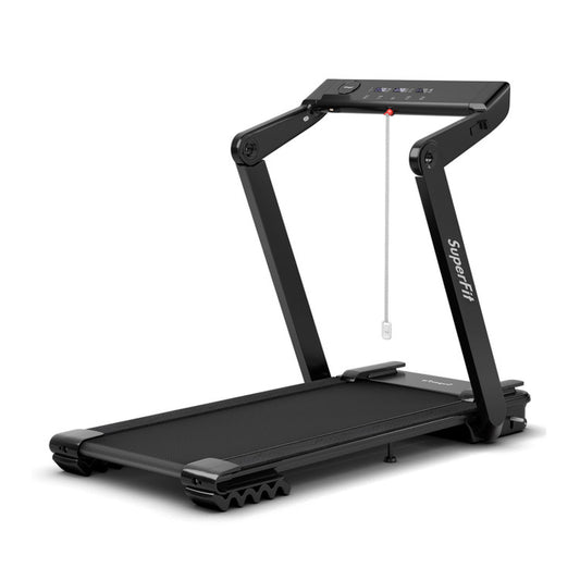 4.0HP Foldable Electric Treadmill Jogging Machine with Speaker Led-Black