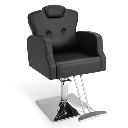 Professional Salon Chair with Full 360-Degree Swivel Function in Black