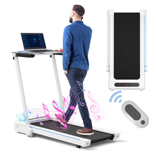 Versatile Folding Treadmill with Large Work Surface and Integrated LCD Display