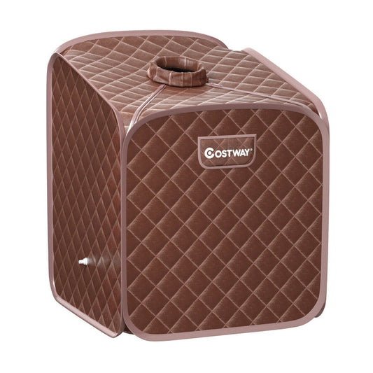 Portable Folding Steam Sauna Spa with 2L Capacity in Coffee Color