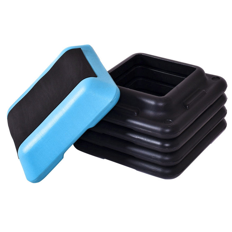 16 X 16 Inch Adjustable 4 Risers Lightweight Aerobic Pedals